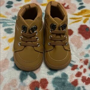 Brown Baby Walker High-Top Sneakers with Flexible Soles